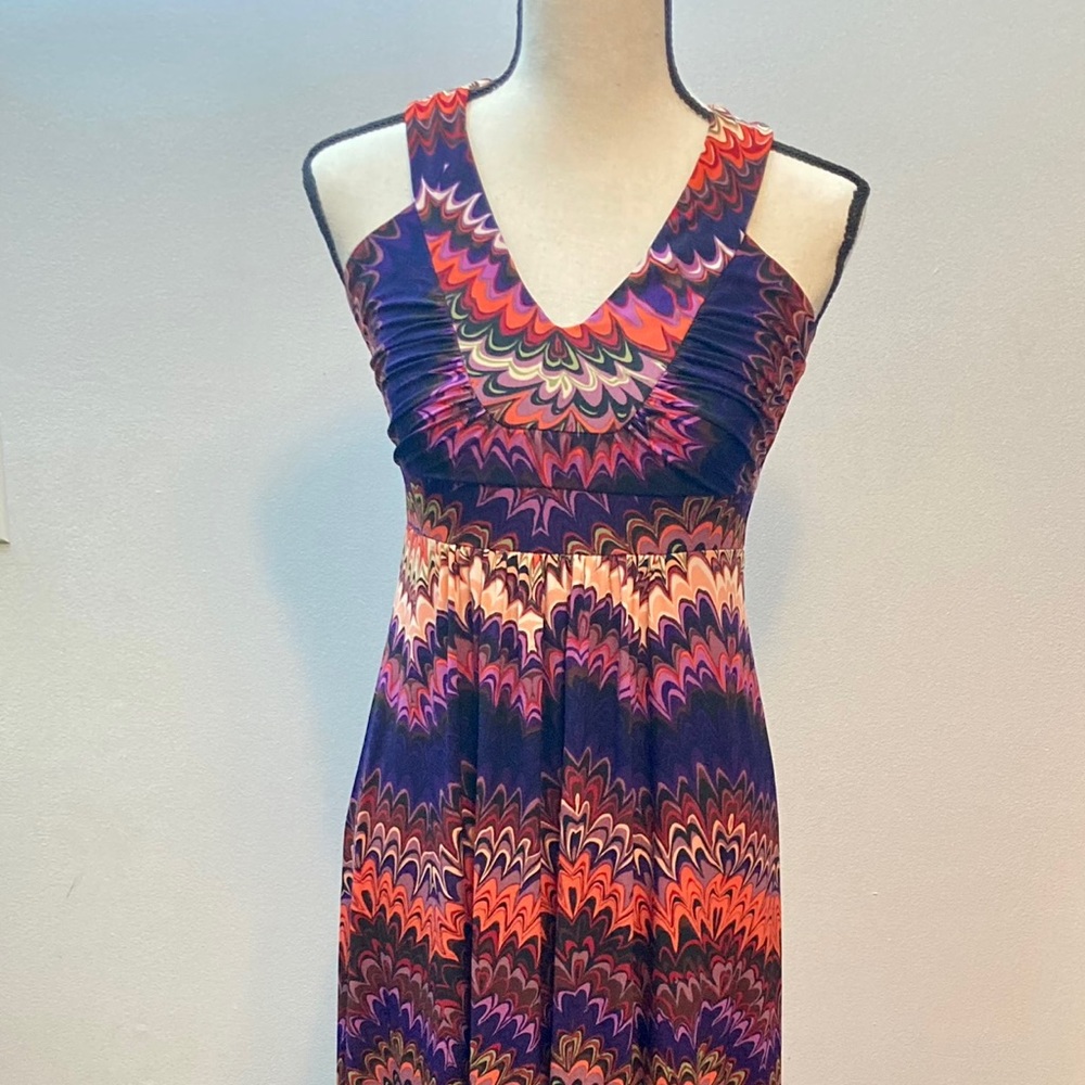 Veronica M Womens Multicolor Sleeveless Maxi Dress Size M